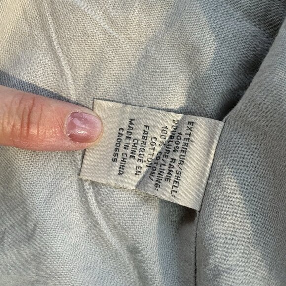 RW & CO Women’s Vintage Grey Jacket Short Sleeve Ruffled Collar 100% Ramie Large - Picture 14 of 15